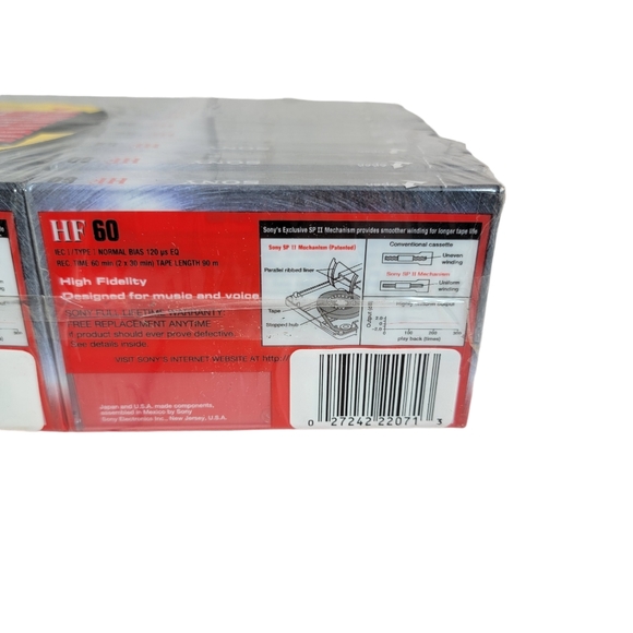 Sony High Fidelity Normal Bias Audio Cassete Blank Media 60 Min NIP 20 Pack - Picture 7 of 8